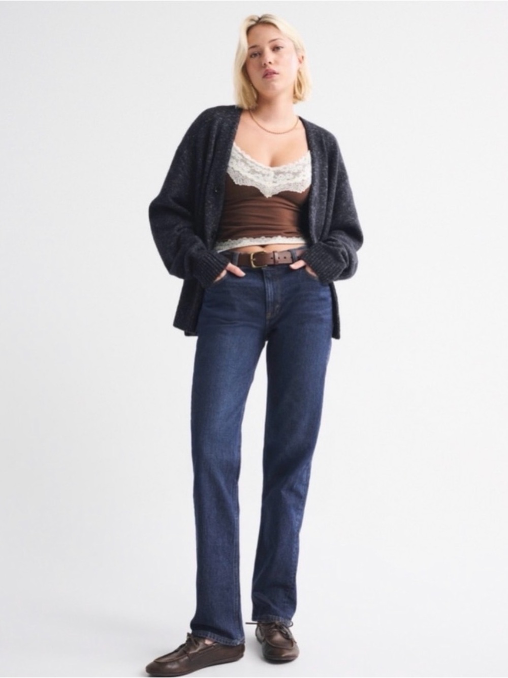 Abercrombie & Fitch 90’s Relaxed Dark Blue Straight-Leg Jeans